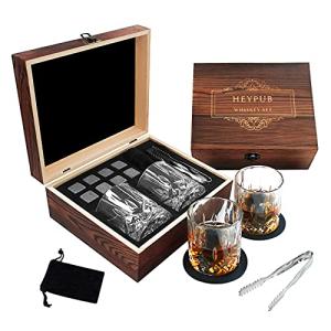 Whiskey Stones and Glasses Gift Set for Men
