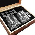 Whiskey Stones and Glasses Gift Set for Men