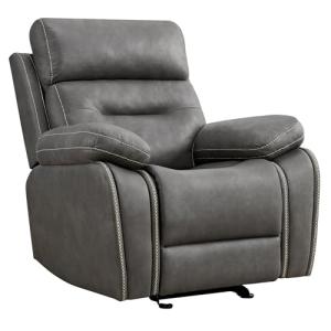 KISLOT Overstuffed Leather Recliner Chair for Adults