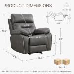 KISLOT Overstuffed Leather Recliner Chair for Adults