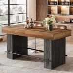 Industrial 63-Inch Bar Table with Metal Footrest