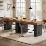 Industrial 63-Inch Bar Table with Metal Footrest
