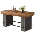 Industrial 63-Inch Bar Table with Metal Footrest