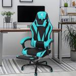 High Back Gaming Chair with Armrest and Footrest