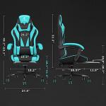 High Back Gaming Chair with Armrest and Footrest