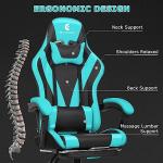 High Back Gaming Chair with Armrest and Footrest