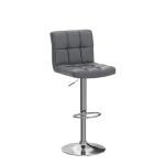 Gray Adjustable Swivel Bar Stools with Backrest