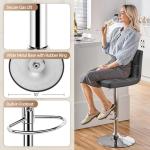 Gray Adjustable Swivel Bar Stools with Backrest