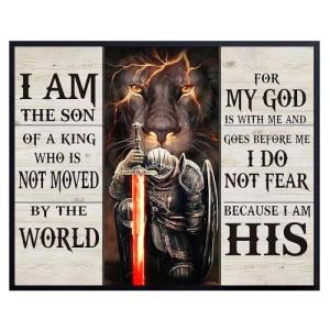 Christian Lion Warrior Wall Art for Men