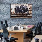 3 Wise Monkeys Gorilla Canvas Wall Art 12x16in