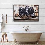 3 Wise Monkeys Gorilla Canvas Wall Art 12x16in