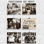 Vintage Prohibition Era Wall Art Set of 6