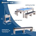 7FT Pool Table with Dining Top & Tennis