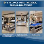 7FT Pool Table with Dining Top & Tennis