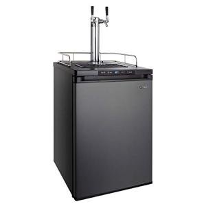 Kegco 2-Faucet Keg Dispenser in Black Steel