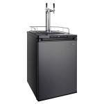 Kegco 2-Faucet Keg Dispenser in Black Steel