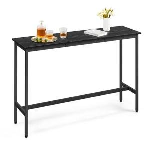 VASAGLE Industrial Long Bar Table in Black