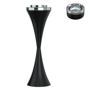Stainless Steel Floor Standing Ashtray with Cigar Holder