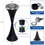Stainless Steel Floor Standing Ashtray with Cigar Holder