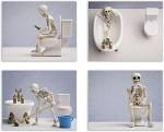 Funny Skeleton Wall Art Prints - Set of 4