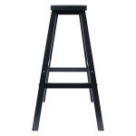Black Solid Wood Saddle Seat Bar Stool - 29in