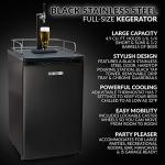 Black Stainless Steel Full-Size Kegerator Dispenser