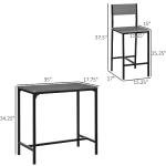 Industrial 3-Piece Bar Table and Chairs Set