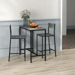 Industrial 3-Piece Bar Table and Chairs Set