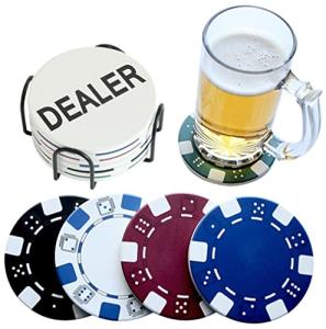 PANCHH Casino Theme Man Cave Coasters Set