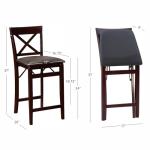 Brown X Back Folding Counter Stool