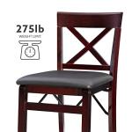 Brown X Back Folding Counter Stool