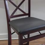 Brown X Back Folding Counter Stool