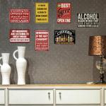 Funny Vintage Metal Bar Signs - 7-Piece Set