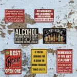 Funny Vintage Metal Bar Signs - 7-Piece Set