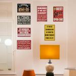 Funny Vintage Metal Bar Signs - 7-Piece Set