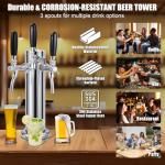 Triple-Tap Stainless Beer Kegerator Tower
