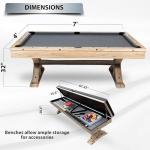 3-in-1 Pool Table with Dining Top and Seats