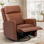 Cozy Cocoa Swivel Rocking Recliner Chair