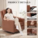 Cozy Cocoa Swivel Rocking Recliner Chair