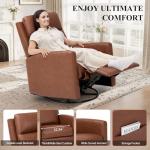 Cozy Cocoa Swivel Rocking Recliner Chair