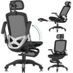 Ergonomic Gaming Chair with Footrest and Headrest
