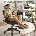 Ergonomic Gaming Chair with Footrest and Headrest