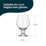 Set of 6 Belgian Beer Glasses 13 oz