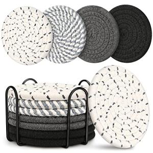 Stylish Absorbent Drink Coasters with Holder Set