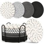 Stylish Absorbent Drink Coasters with Holder Set