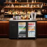 Stainless Steel Bar Cooler with Glass Doors