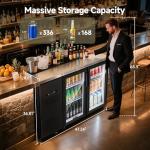 Stainless Steel Bar Cooler with Glass Doors