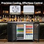 Stainless Steel Bar Cooler with Glass Doors
