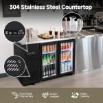 Stainless Steel Bar Cooler with Glass Doors