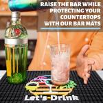 Tropical Rubber Bar Mat - 12" x 18" Sunset Design